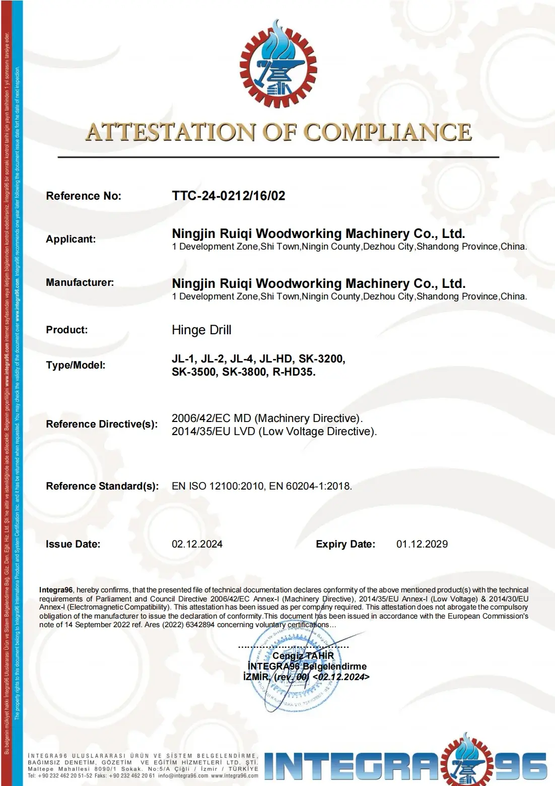 National Patents Certificate
