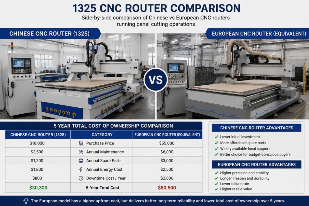 Why Chinese CNC Routers Cut 5-Year TCO 40% vs European for Woodworking Buyers