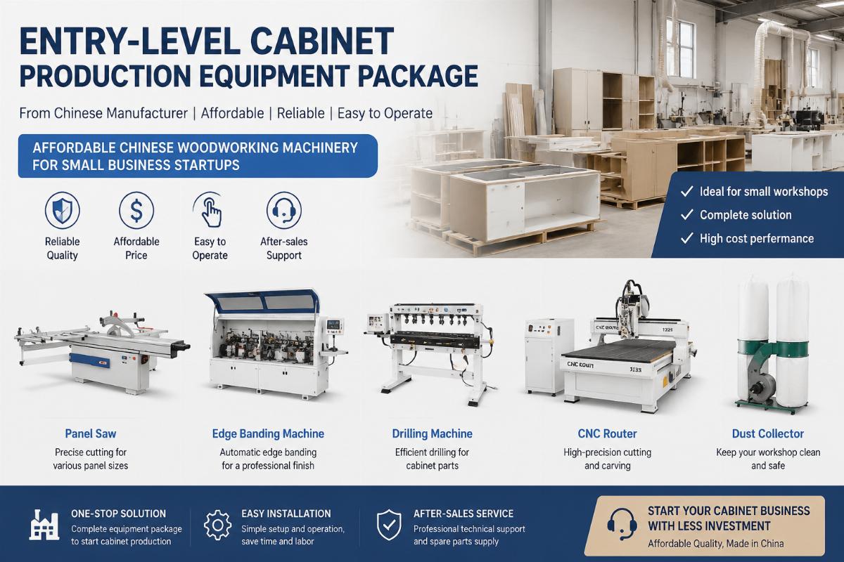 affordable Chinese woodworking machinery for small business startups Entry-level cabinet production equipment package from Chinese manufacturer