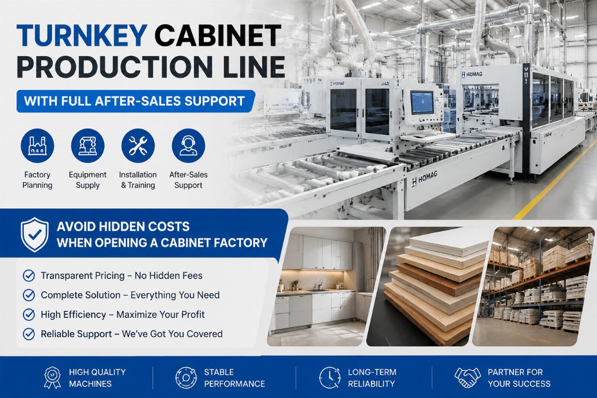 Avoid hidden costs when opening a cabinet factory Turnkey cabinet production line with full after-sales support