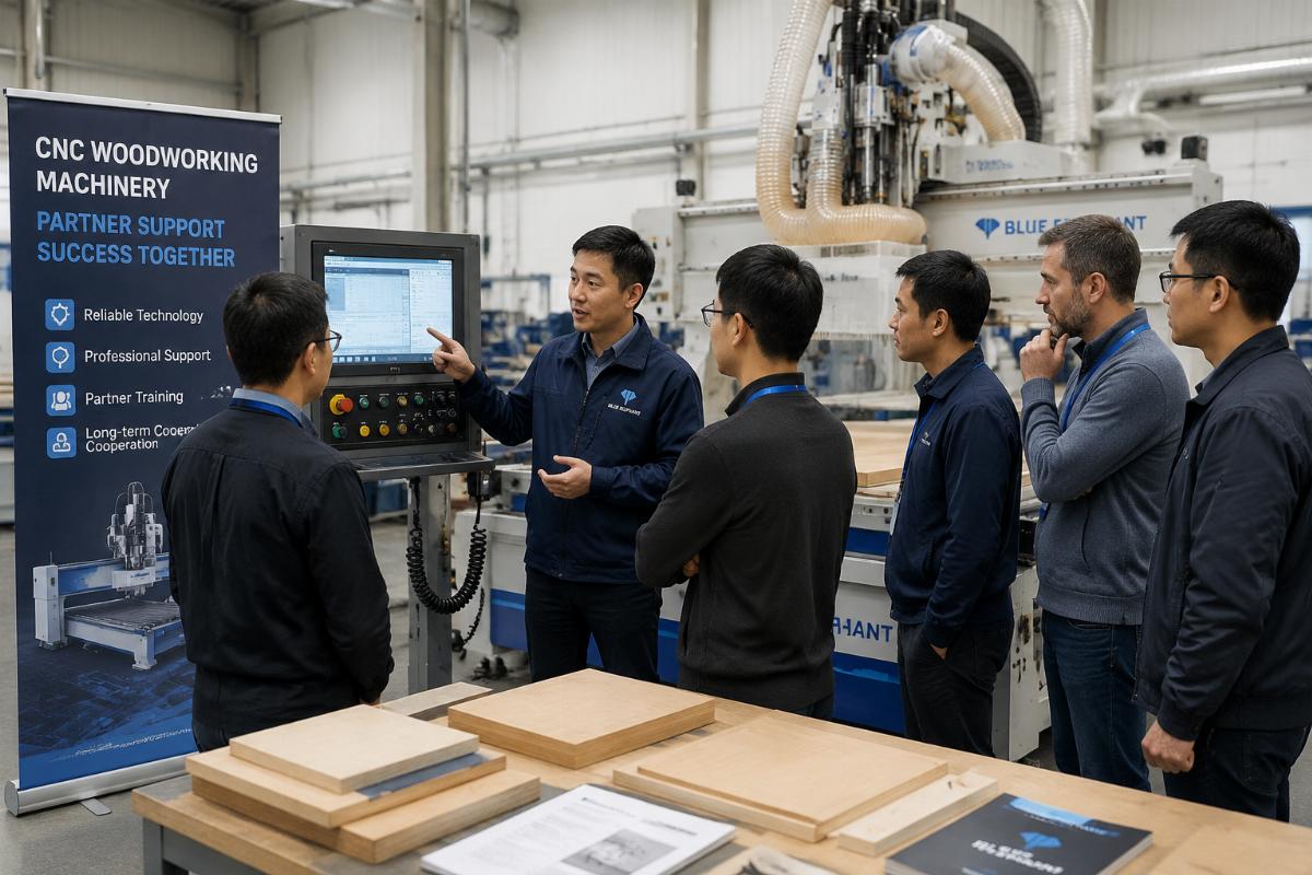 A manufacturer's technical team providing on-site installation training for distributor client staff