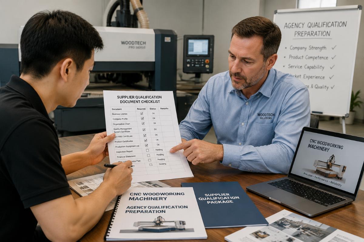 Distributors reviewing qualification document checklists during an initial supplier consultation