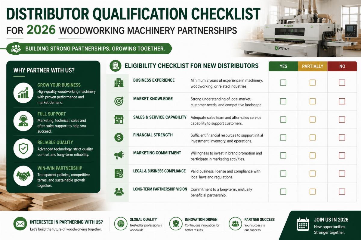 eligibility checklist for new distributors Distributor qualification checklist for 2026 woodworking machinery partnerships